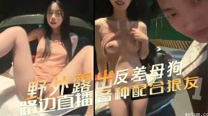 野外露出反差母狗 路边直播各种配合狼友